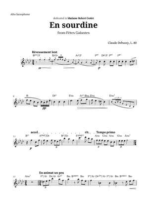 En sourdine by Debussy for Alto Sax and Chords