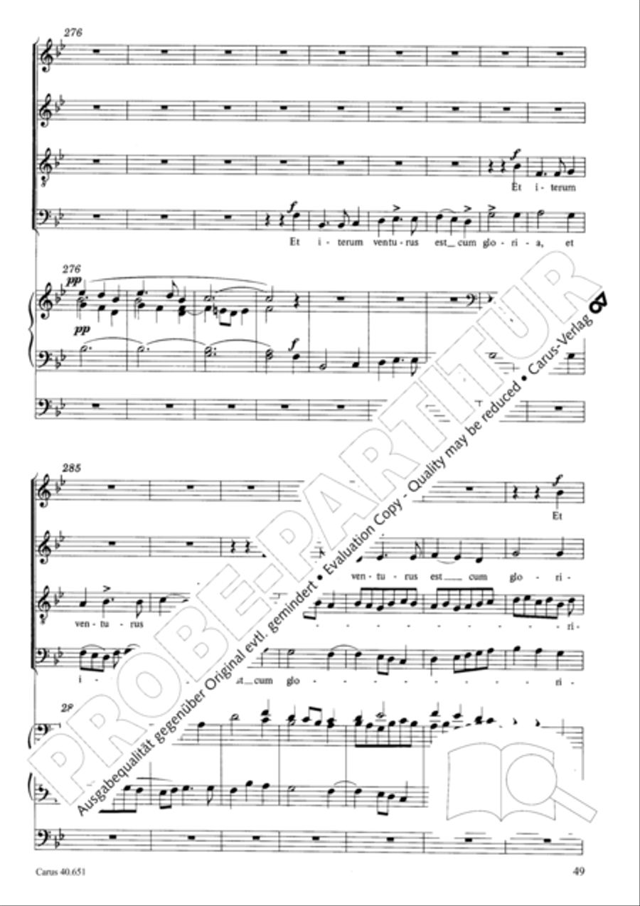 Mass in D Major (Missa in D) 4-Part scores gallery preview page 58