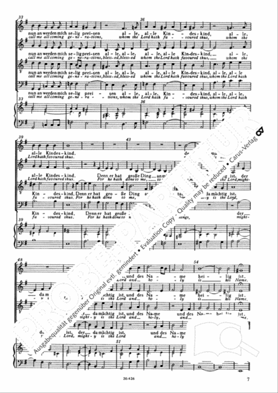 Magnificat (Meine Seele erhebt den Herrn); Ehre sei dem Vater Score scores gallery preview page 9