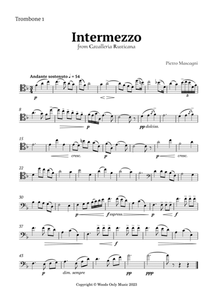 Intermezzo from Cavalleria Rusticana by Mascagni for Trombone Quintet image number null