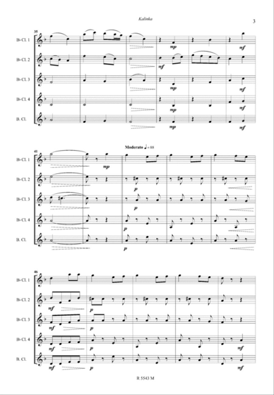 Kalinka, pour clarinette Kalinka, pour clarinette Clarinet scores gallery preview page 4