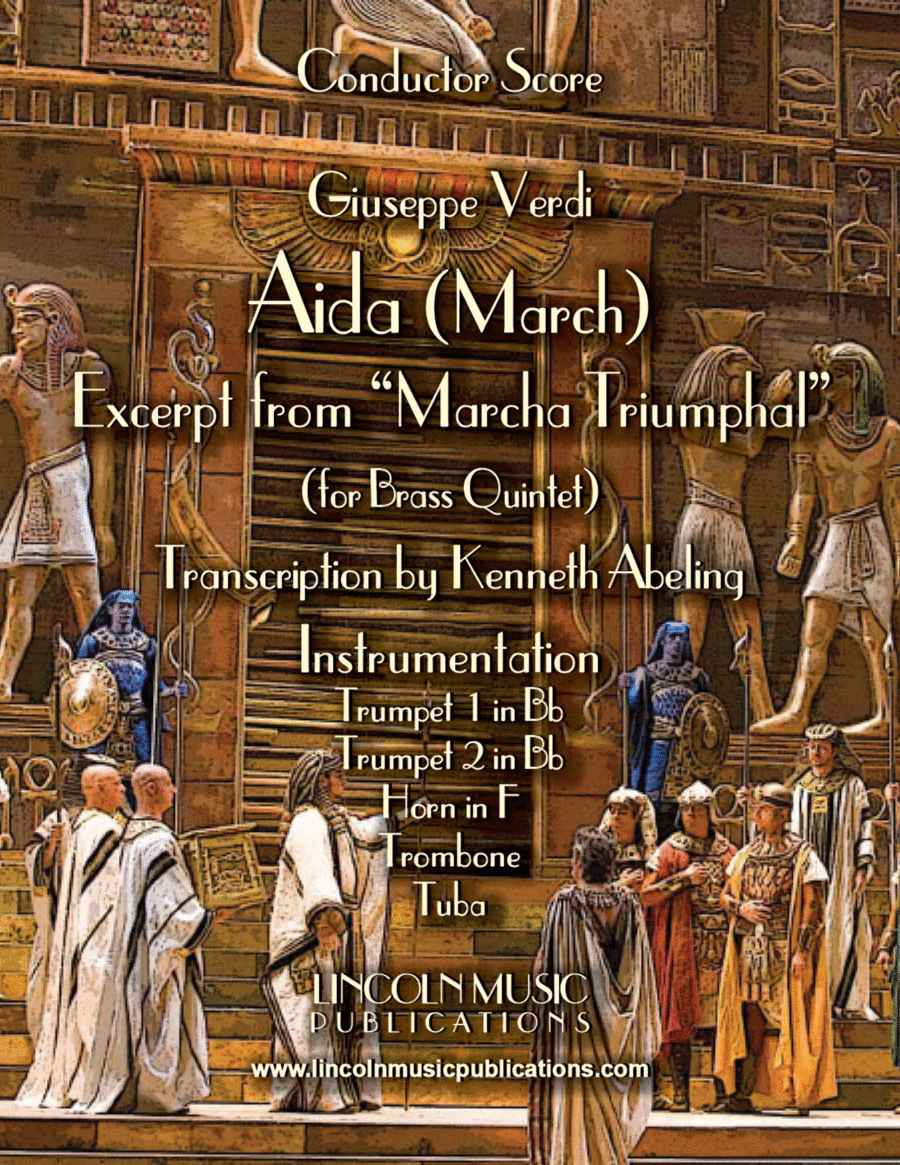 March – Aida March (excerpt from Triumphal March) (for Brass Quintet) Brass Quintet scores gallery preview page 1