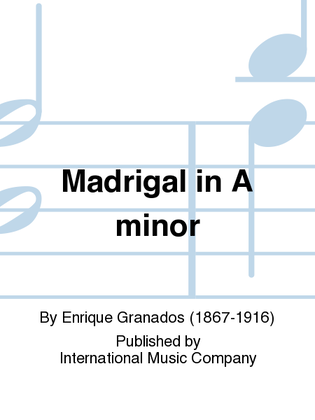 Book cover for Madrigal In A Minor
