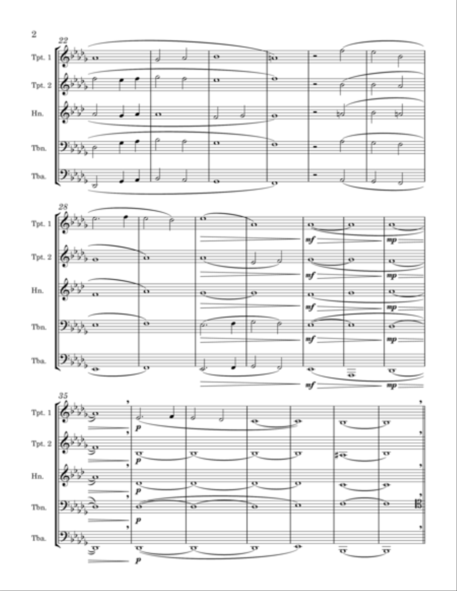 Salvation is Created Brass Quintet scores gallery preview page 2