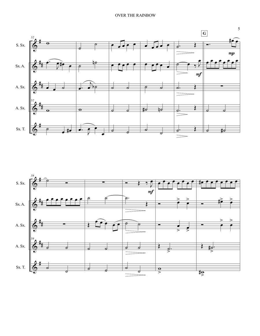Over The Rainbow Over The Rainbow Woodwind Quintet scores gallery preview page 6