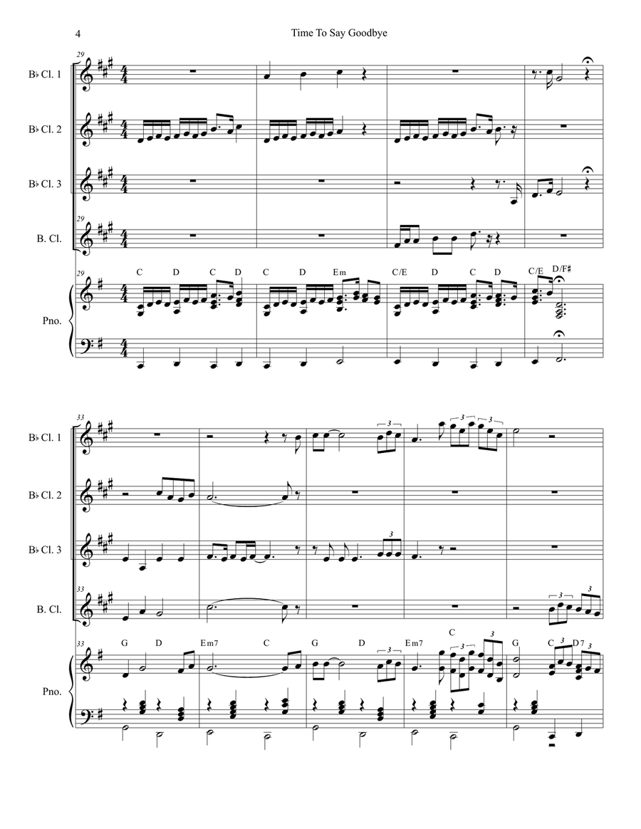 Time To Say Goodbye Time To Say Goodbye Woodwind Ensemble scores gallery preview page 4