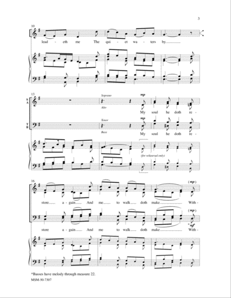 The Lord's My Shepherd, I'll Not Want 4-Part scores gallery preview page 3