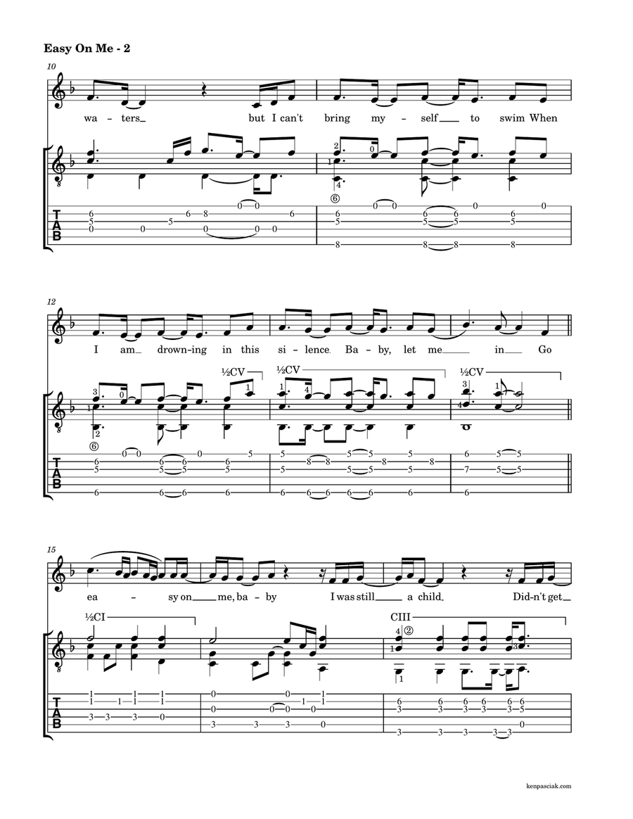 Easy On Me Acoustic Guitar scores gallery preview page 4