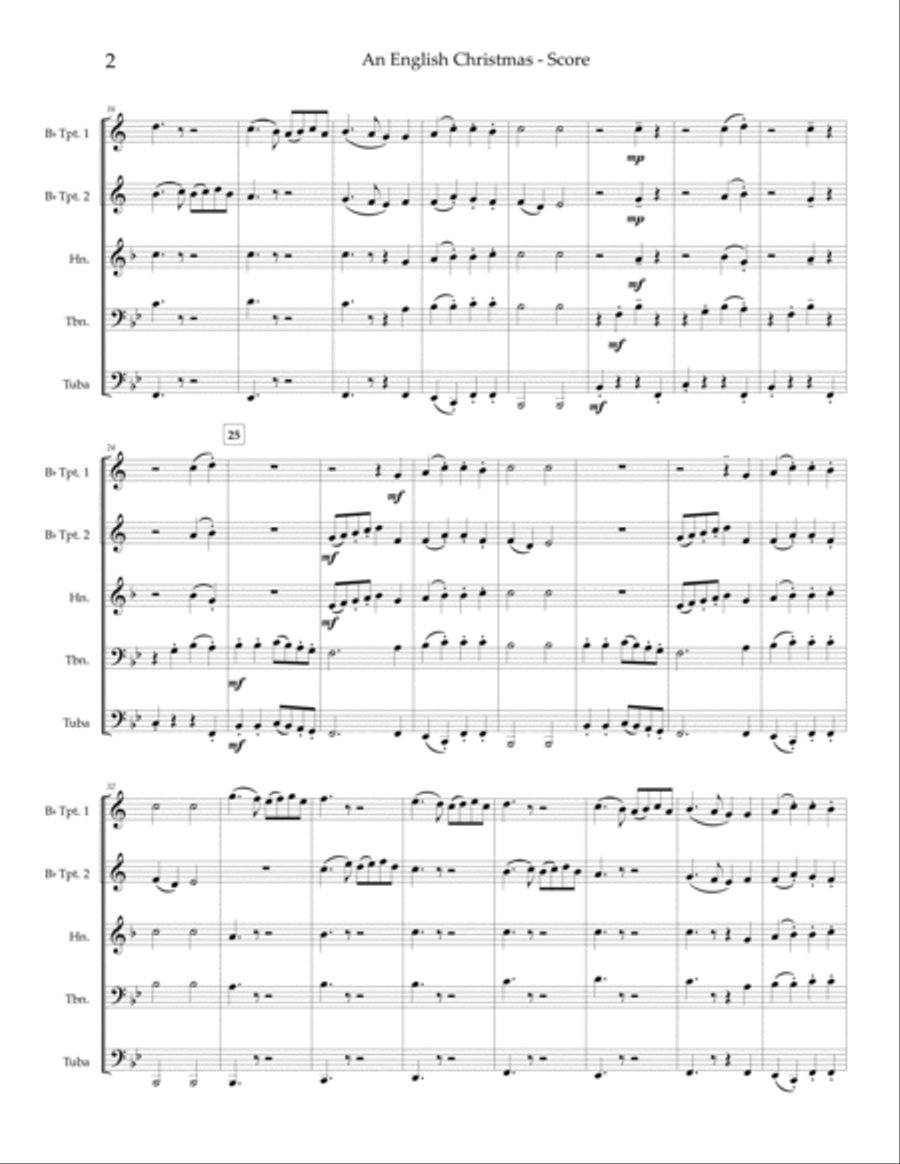 An English Christmas - brass quintet Brass Quintet scores gallery preview page 3