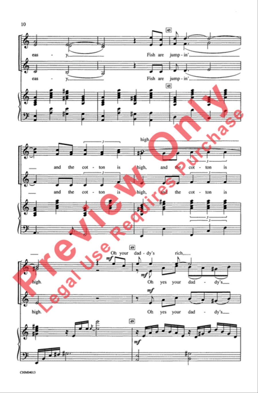 Summertime (from Porgy and Bess) Women's Choir scores gallery preview page 10
