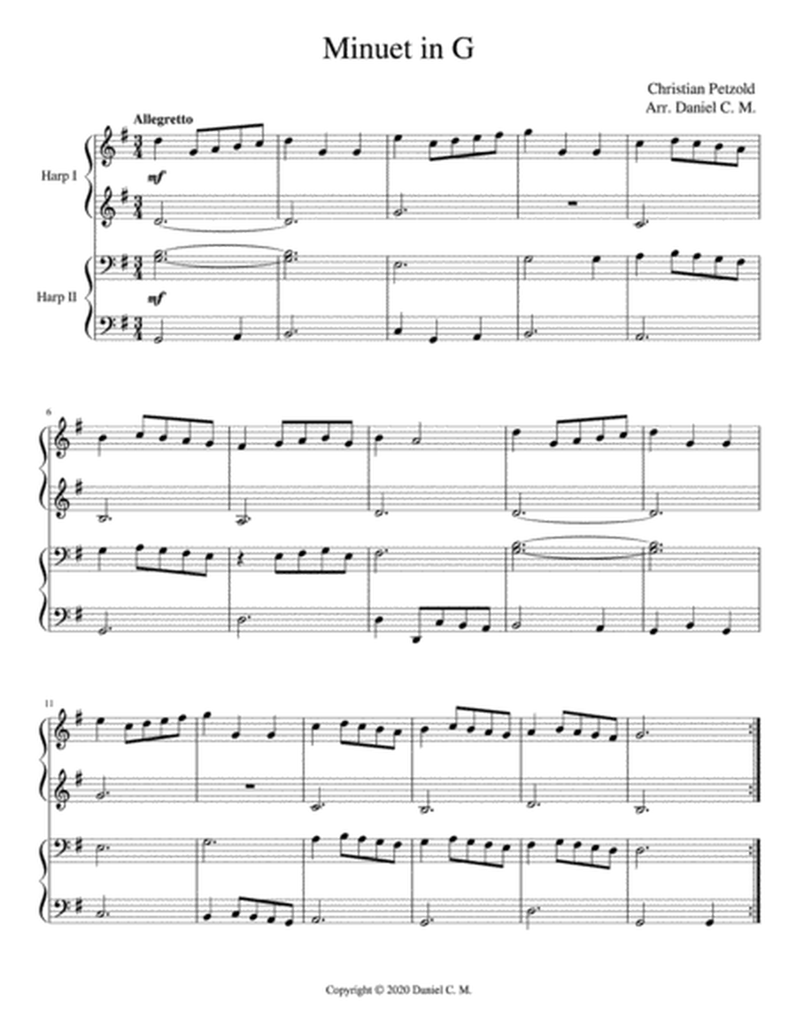 Minuet in G (harp duet) image number null