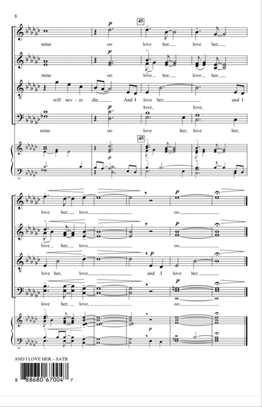 And I Love Her 4-Part scores gallery preview page 7