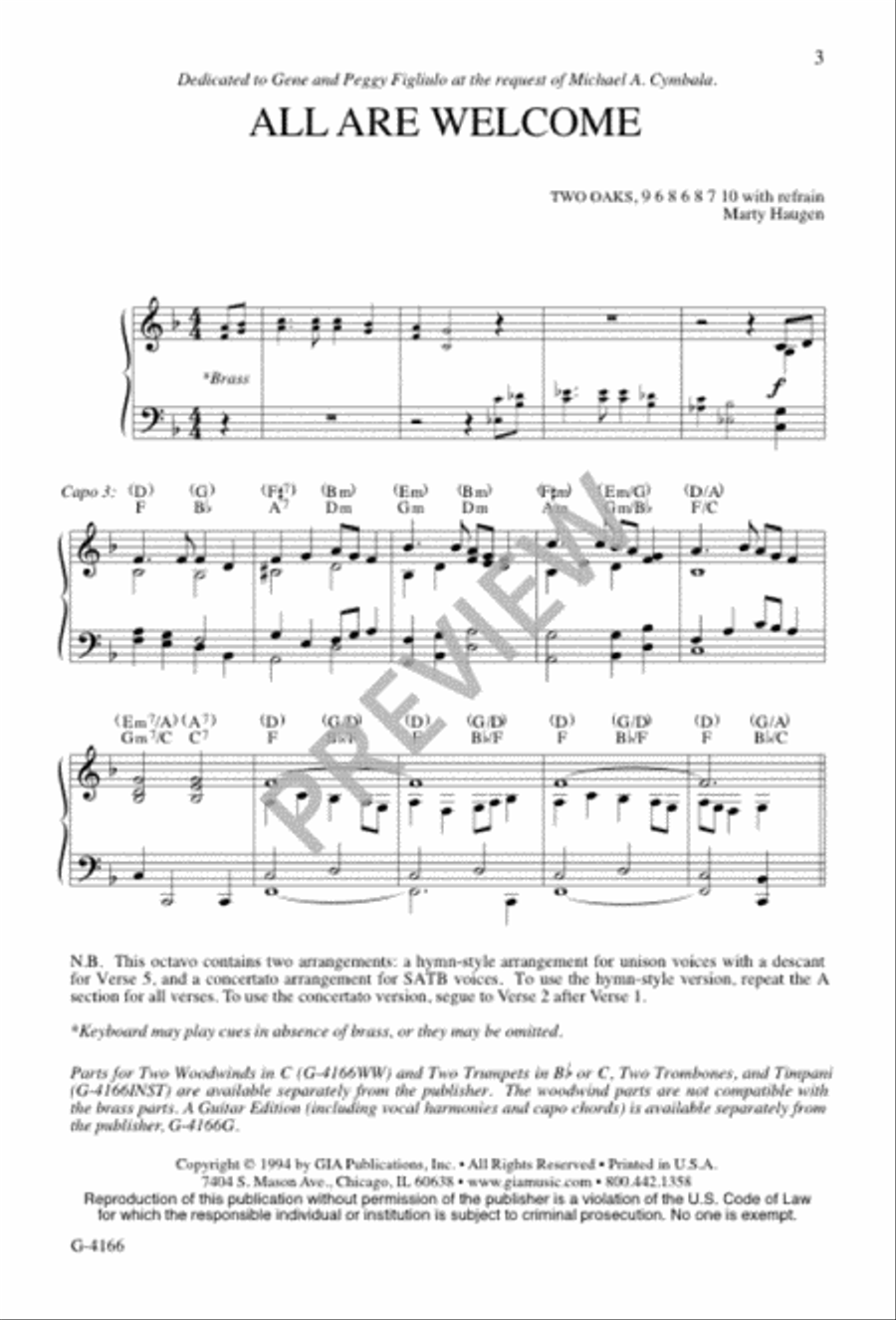 All Are Welcome 4-Part scores gallery preview page 3