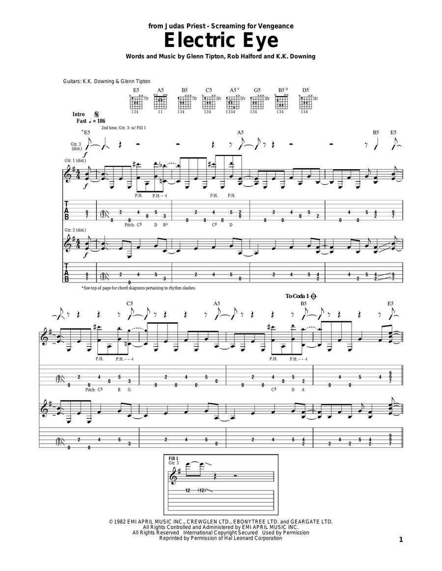 Electric Eye Electric Eye Electric Guitar scores gallery preview page 1
