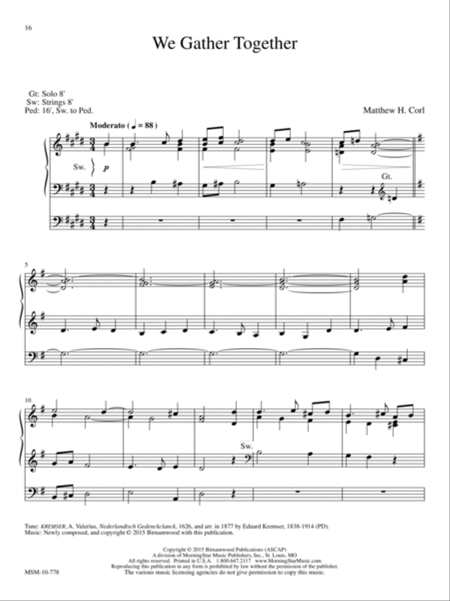 We Gather Together We Gather Together Organ scores gallery preview page 1