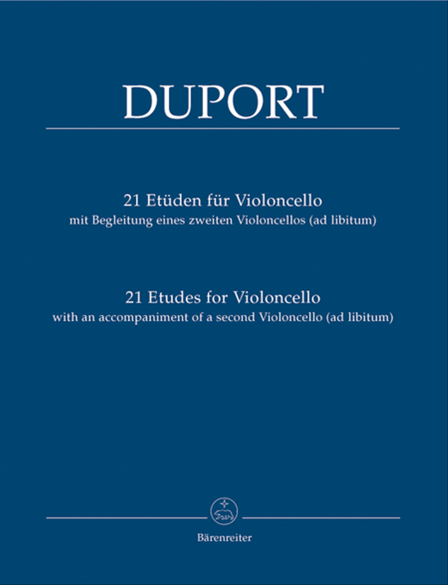 21 Etueden for Violoncello with accompaniment of a second Violoncello (ad lib) Cello Solo scores gallery preview page 1