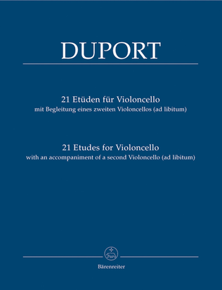 Book cover for 21 Etueden for Violoncello with accompaniment of a second Violoncello (ad lib)