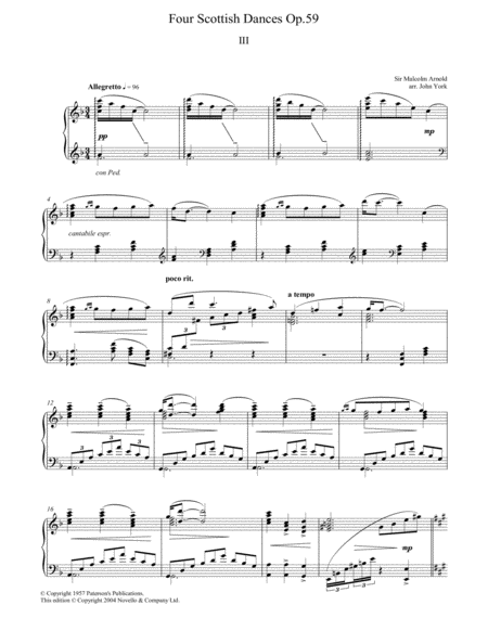 Four Scottish Dances Op.59, No.3, Allegretto