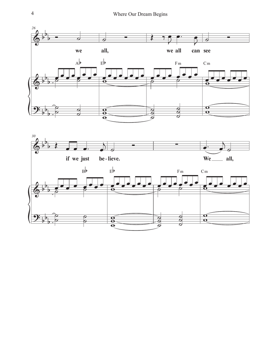 Where Our Dreams Begin Unison Choir scores gallery preview page 4
