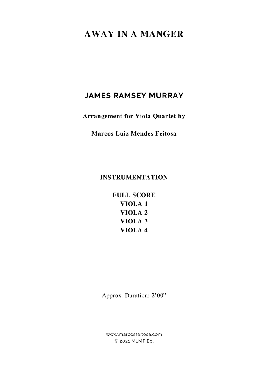Away in a Manger - Viola Quartet String Quartet scores gallery preview page 2