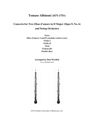 Concerto for Two Oboe d’amore in D Major, Op. 9 No. 6 and String Orchestra