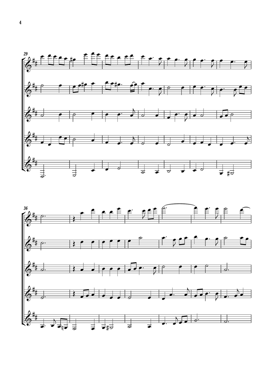 Chaconne des Scaramouches, Trivelins et Arlequins Guitar Ensemble scores gallery preview page 4