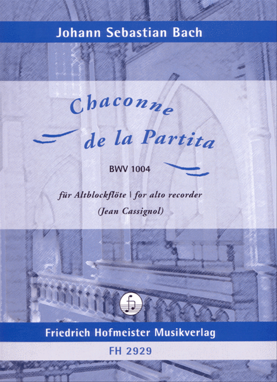 Chaconne de la Partita, BWV 1004 Alto Recorder scores gallery preview page 1