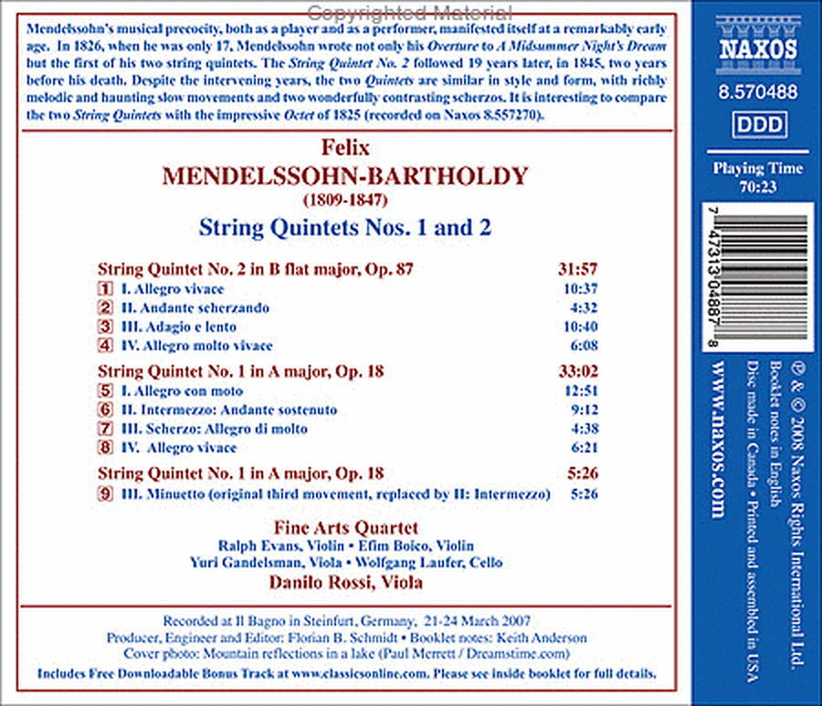 String Quintets Nos. 1 & 2 image number null