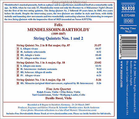 String Quintets Nos. 1 & 2 image number null
