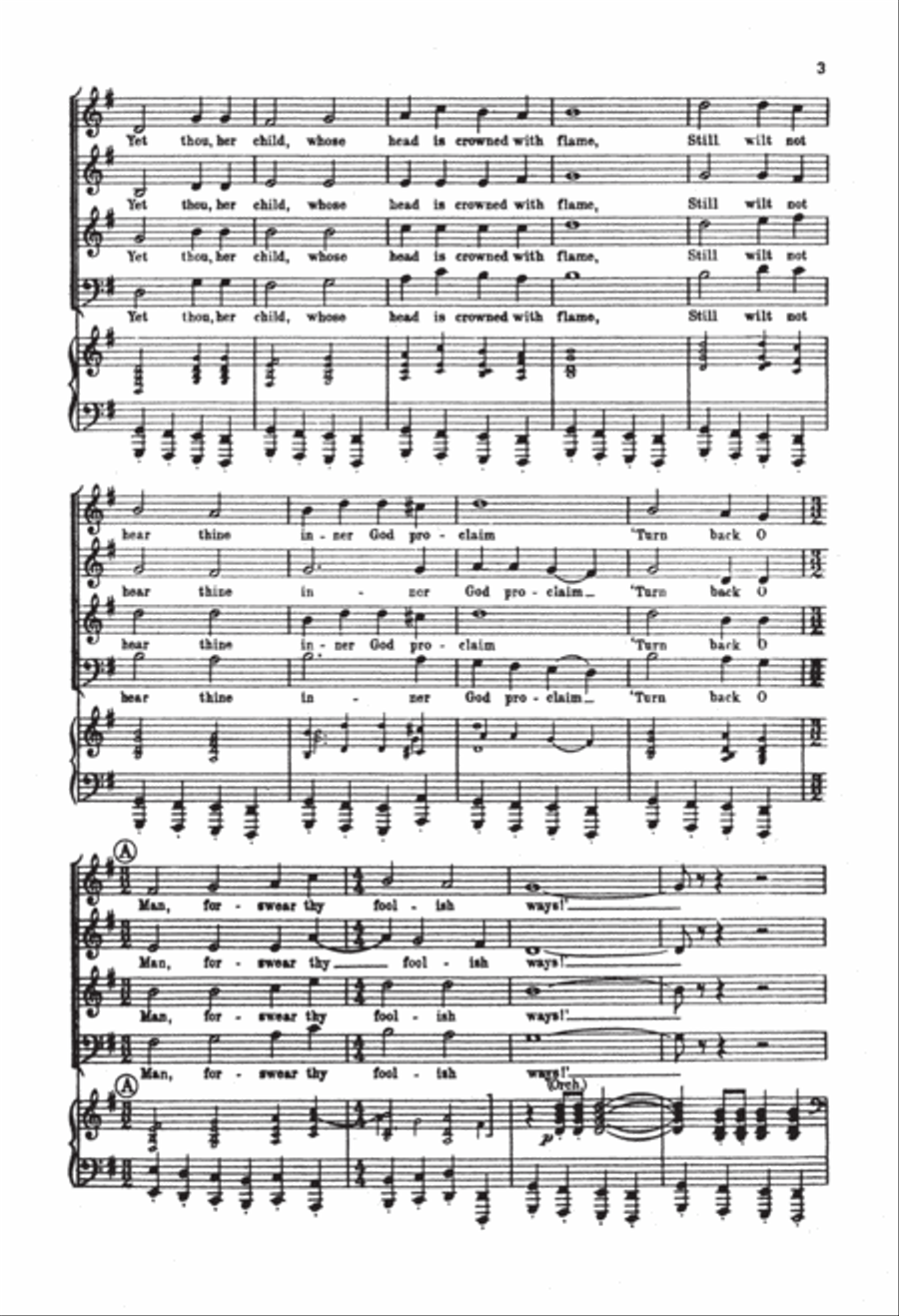Three Festival Choruses: Turn Back, O Man 4-Part scores gallery preview page 2