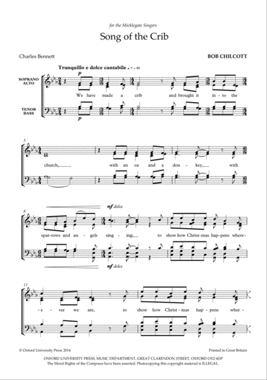 Song of the Crib Song of the Crib Divisi scores gallery preview page 2