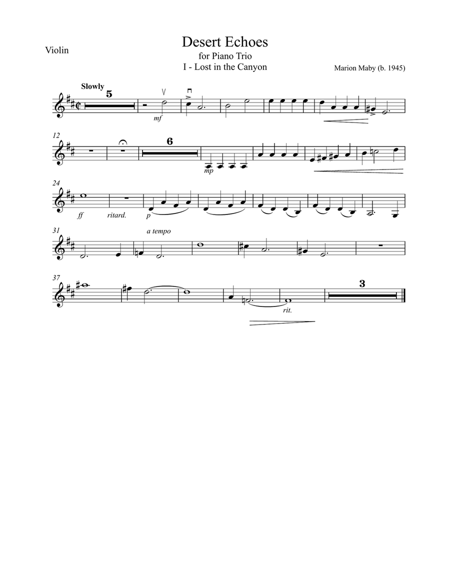 Desert Echoes for Beginning Piano Trio Piano Trio scores gallery preview page 4