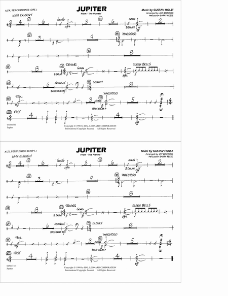 Jupiter (from "The Planets") - Aux. Percussion 2