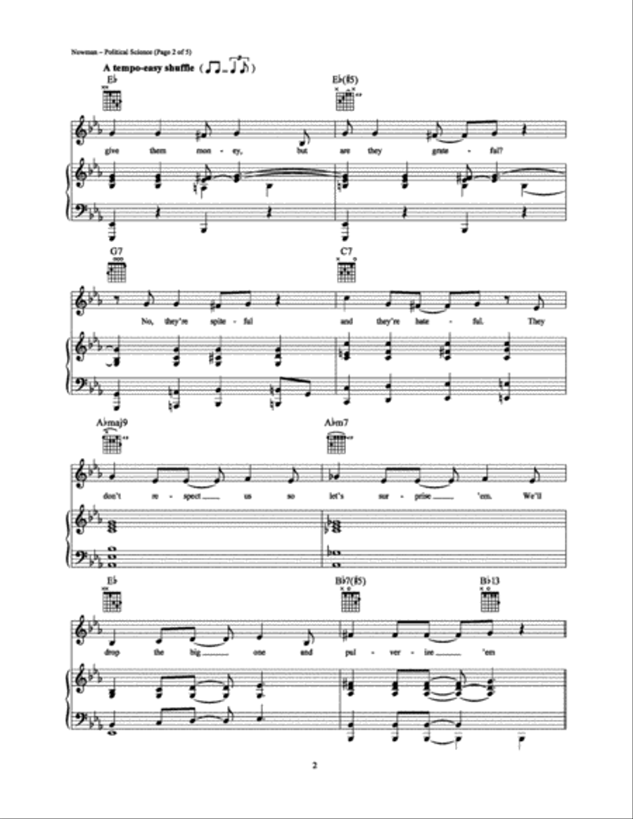 Political Science Piano, Vocal, Guitar scores gallery preview page 2