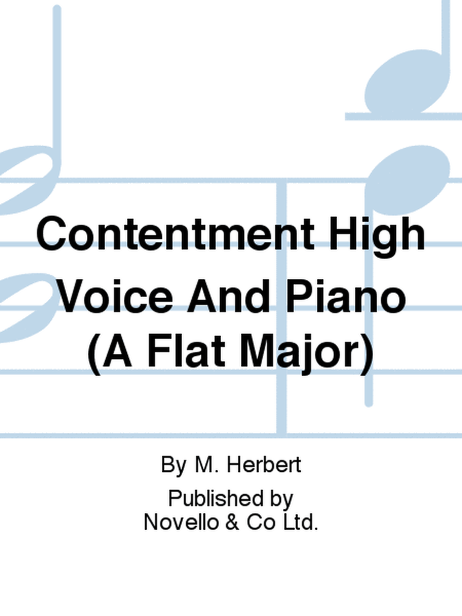Contentment High Voice And Piano (A Flat Major)