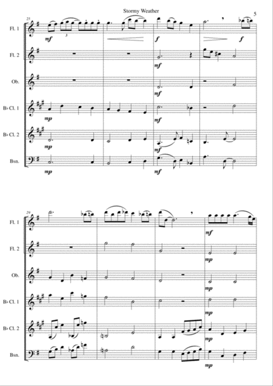 Stormy Weather Stormy Weather Woodwind Ensemble scores gallery preview page 5