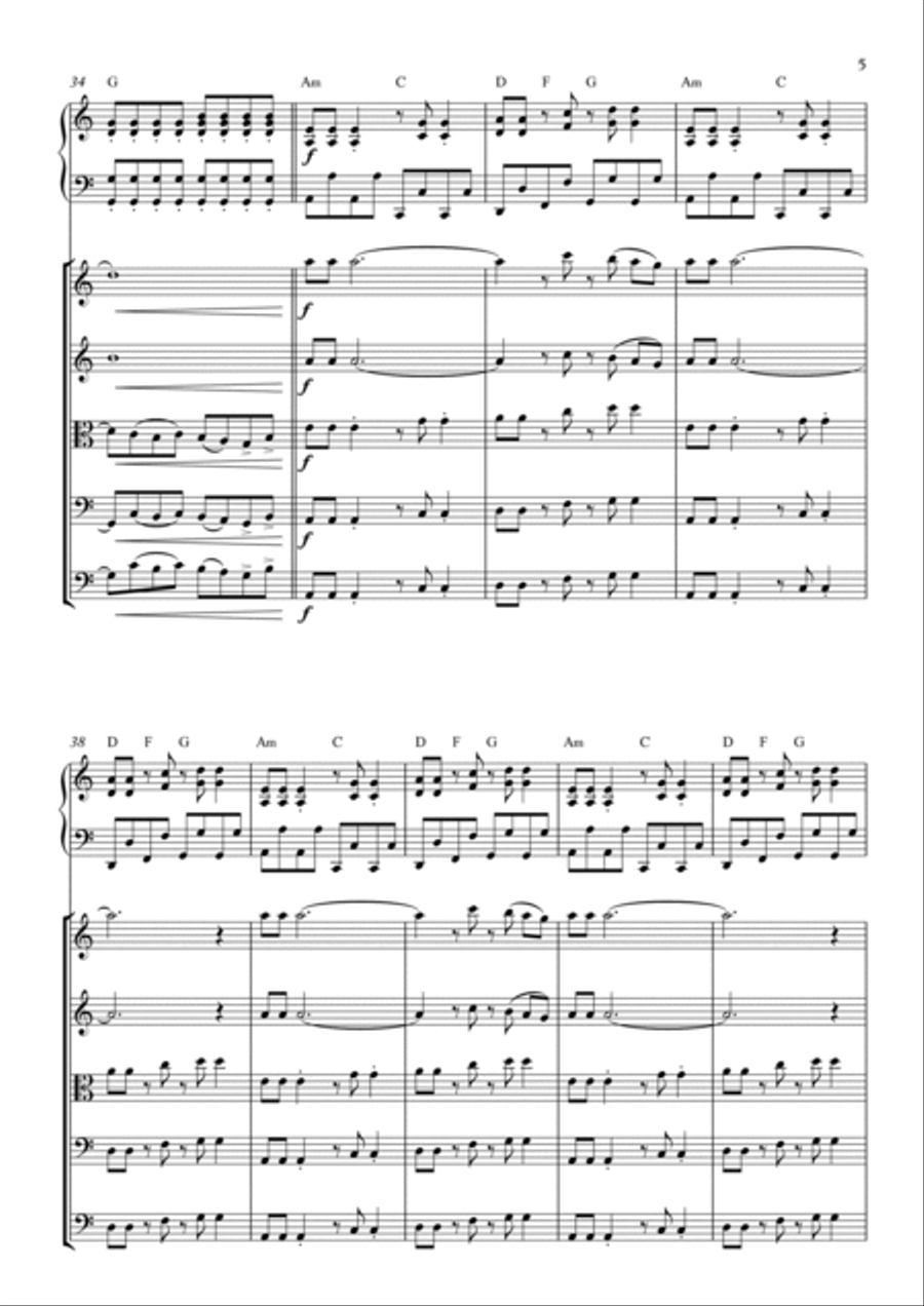 Rock You Like A Hurricane String Quintet scores gallery preview page 5