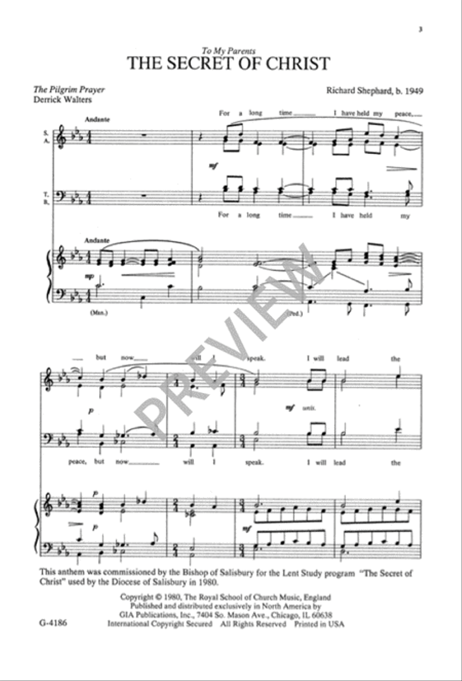 The Secret of Christ 4-Part scores gallery preview page 4