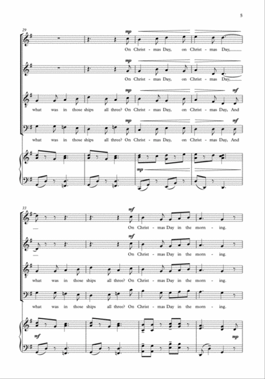 I saw three ships I saw three ships 4-Part scores gallery preview page 5