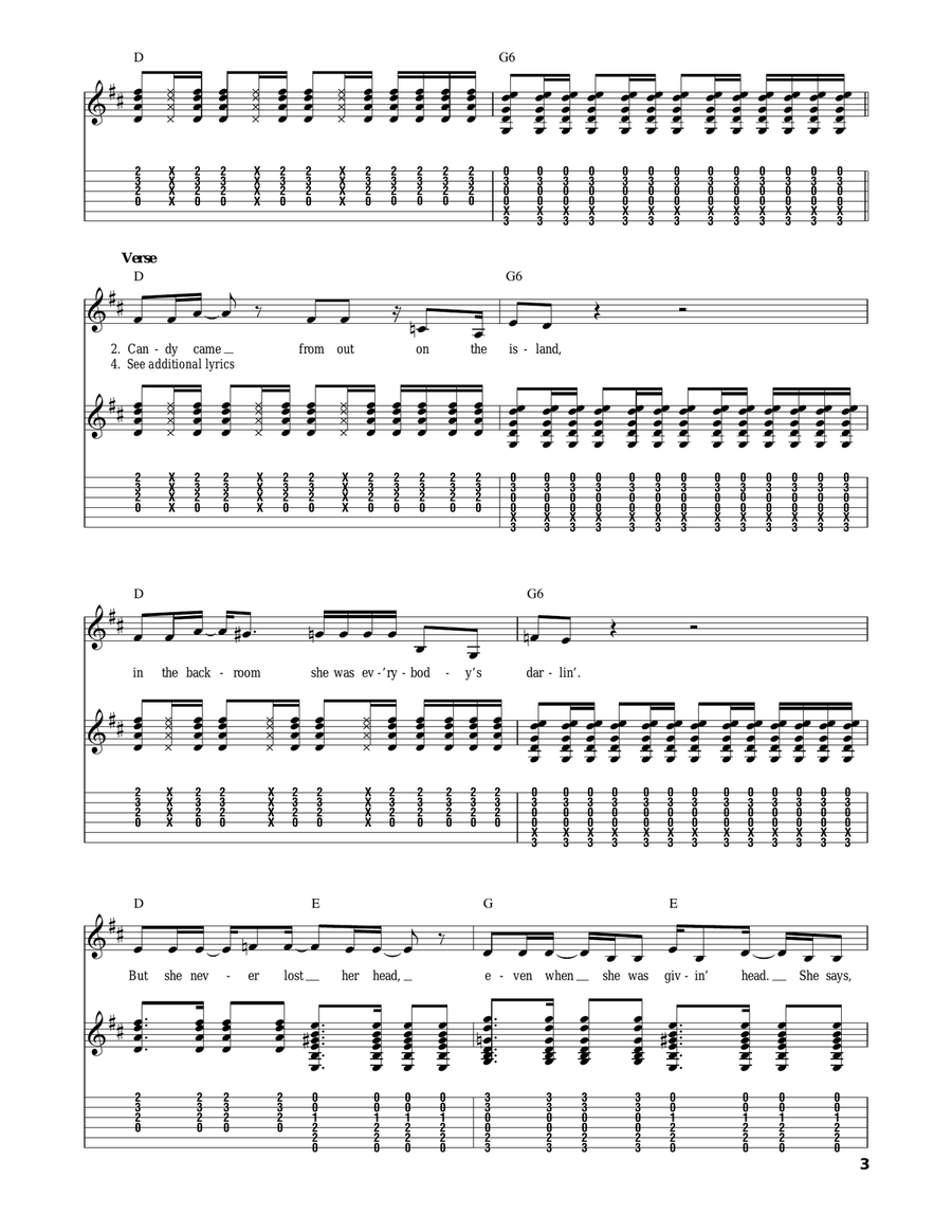 Walk On The Wild Side Acoustic Guitar scores gallery preview page 3