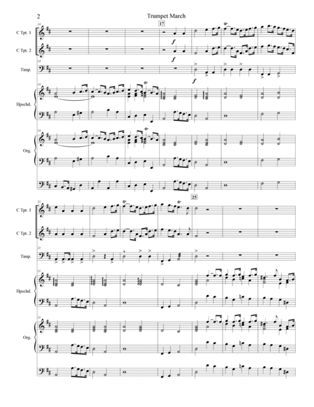 Trumpet March in D Major for 2 Trumpets, Organ, Harpsichord and Timpani