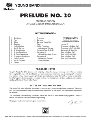 Book cover for Prelude No. 20: Score