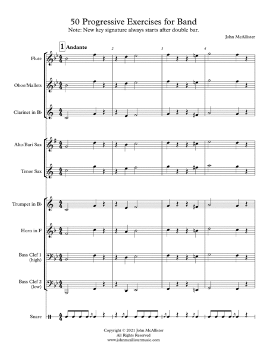 50 Progressive Exercises for Band or Individual Study - Advanced Concert Band scores gallery preview page 2