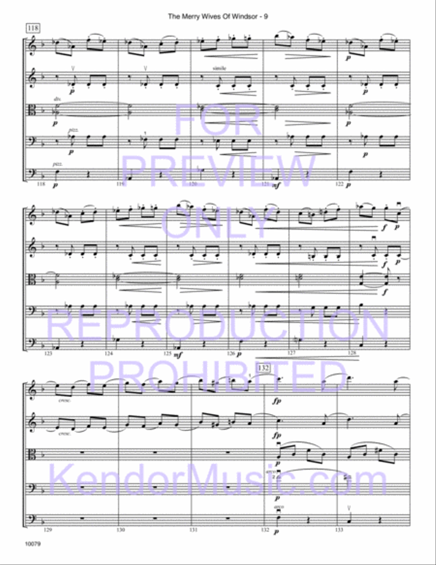 Merry Wives Of Windsor, The (Themes From The Overture) (Full Score) Orchestra scores gallery preview page 11