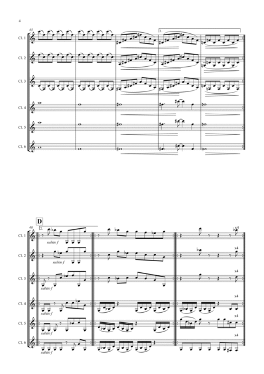 Sextet for Clarinets Sextet for Clarinets Clarinet Solo scores gallery preview page 4