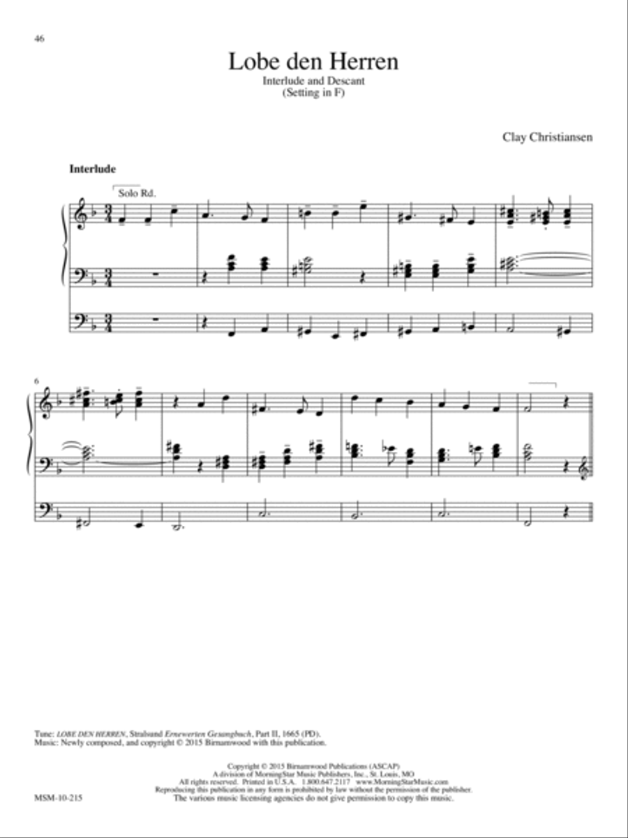 Lobe den Herren Organ scores gallery preview page 1