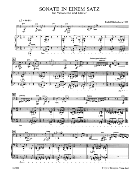 Sonate für Violoncello und Klavier (1985)