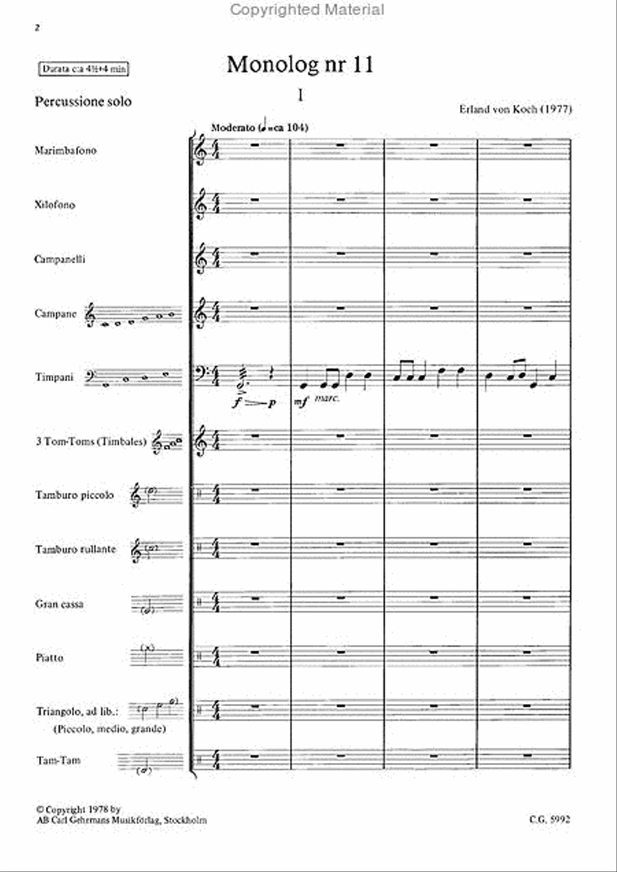 Monolog 11 Percussion scores gallery preview page 2