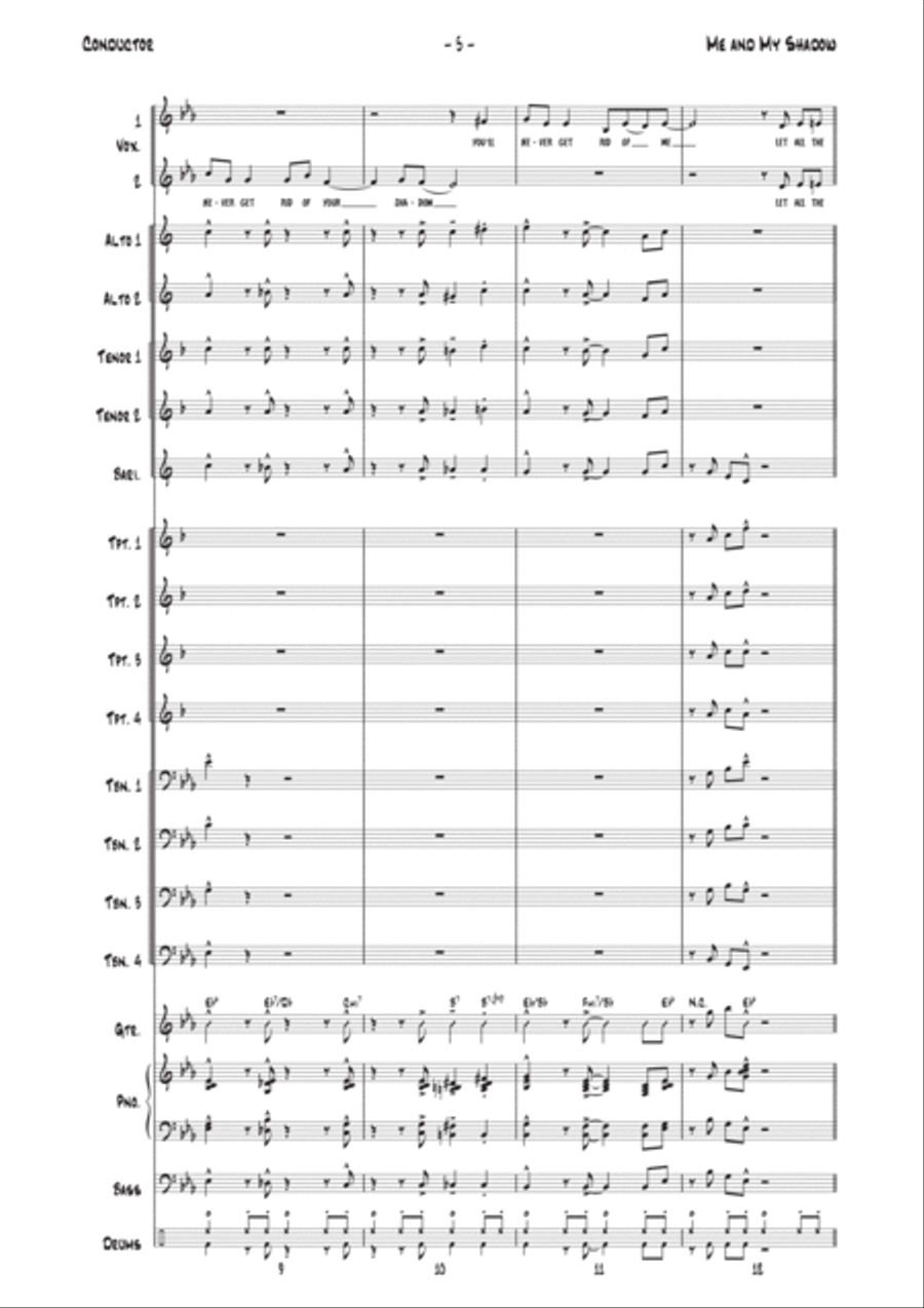Me And My Shadow (folio Only) Jazz Ensemble scores gallery preview page 5