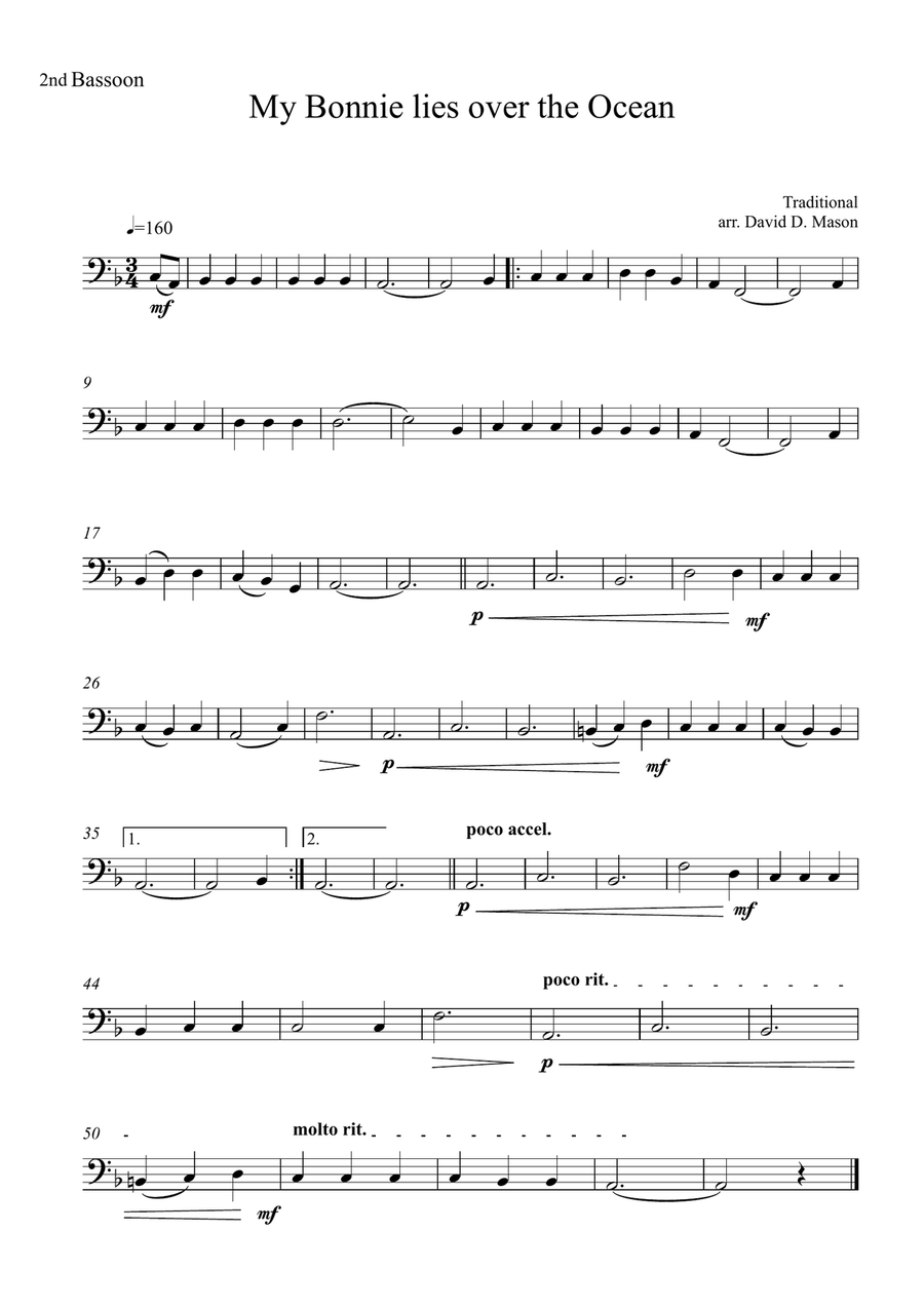 My Bonnie lies over the Ocean Woodwind Duet scores gallery preview page 2